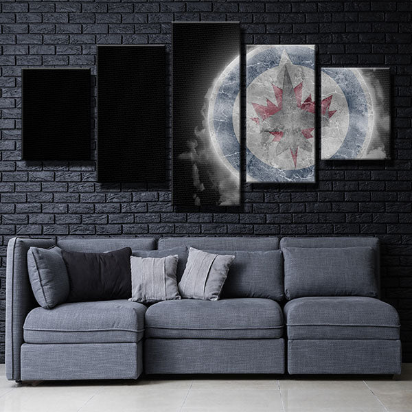 NHL Winnipeg Jets Shaped Ice 5 Panel Canvas