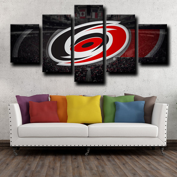 NHL Carolina Hurricanes Logo Badge 5 Panel Canvas