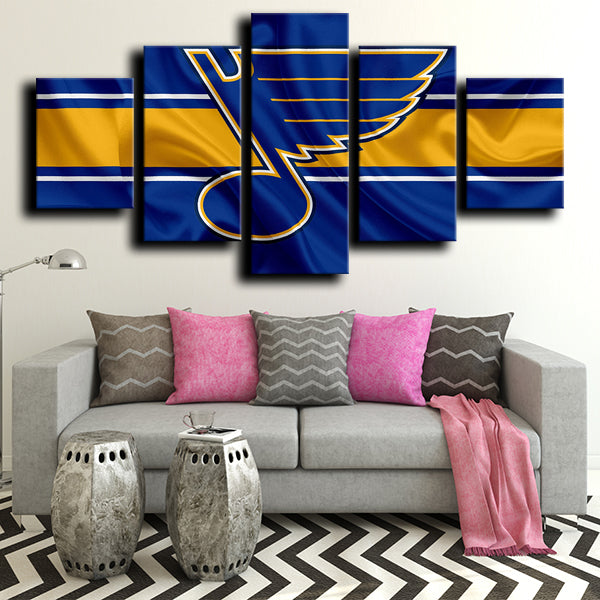 NHL St. Louis Blues Gold Blue 5 Panel Canvas