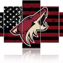 NHL Arizona Coyotes American Flag 5 Panel Canvas