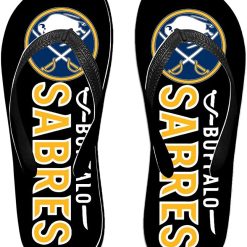 NHL Buffalo Sabres Black Flip Flops