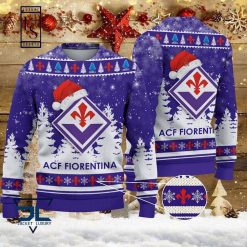 ACF Fiorentina Santa Hat Ugly Christmas Sweater