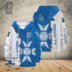 AJ Auxerre Blue White Pullover Hoodie V1