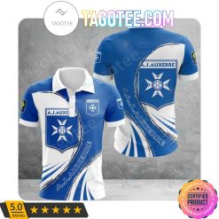 AJ Auxerre Blue White Polo Shirt V1