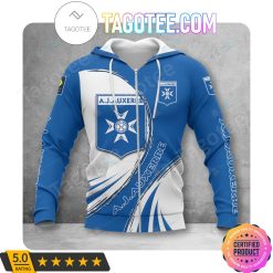 AJ Auxerre Blue White Zip Up Hoodie V2