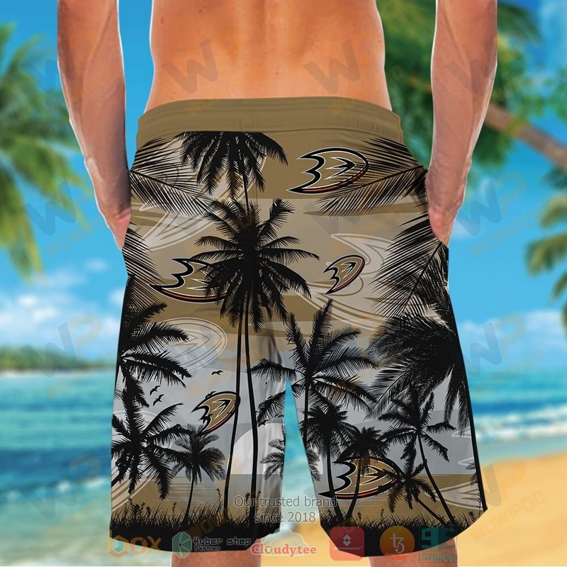NHL Anaheim Ducks Coconut Tree Men Beach Shorts NHL Anaheim Ducks Coconut Tree Men Beach Shorts