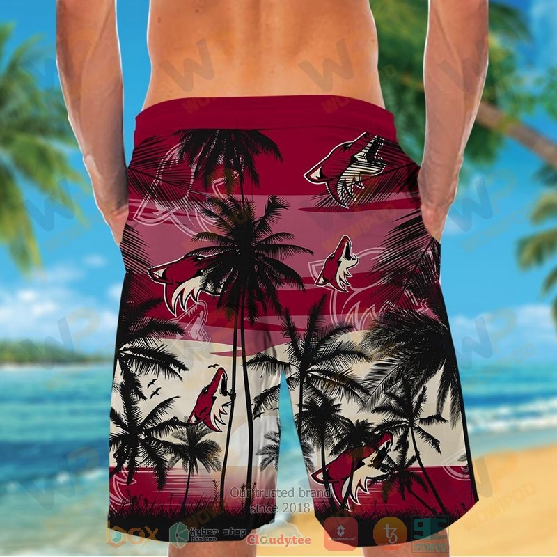 NHL Arizona Coyotes Coconut Tree Men Beach Shorts NHL Arizona Coyotes Coconut Tree Men Beach Shorts