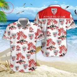 Athletic Bilbao Coconut Tree White Red Hawaiian Shirt