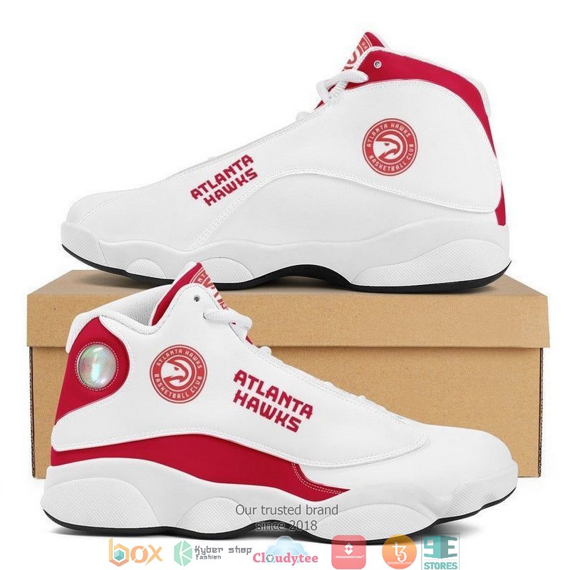 NBA Atlanta Hawks White Red Air Jordan 13 Shoes