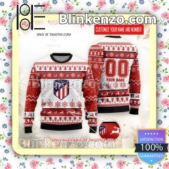 Atletico Madrid Custom Name Number Holiday Christmas Sweater