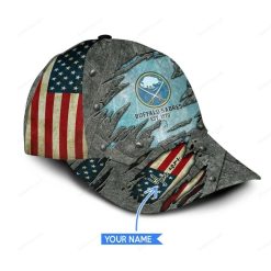 Alternative view of NHL Buffalo Sabres American Flag Custom Name Classic Cap