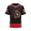 NHL Ottawa Senators Custom Name Number Black Red 2022 Concepts 30 Years Anniversary T-Shirt