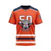 NHL Edmonton Oilers Custom Name Orange 50 Years Anniversary 2025 T-Shirt