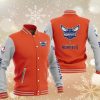 NBA Charlotte Hornets Orange Gray Baseball Jacket