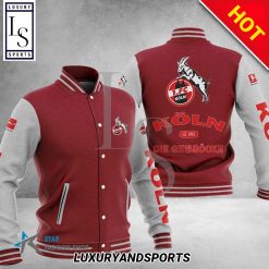 1. FC Köln Maroon White Baseball Jacket