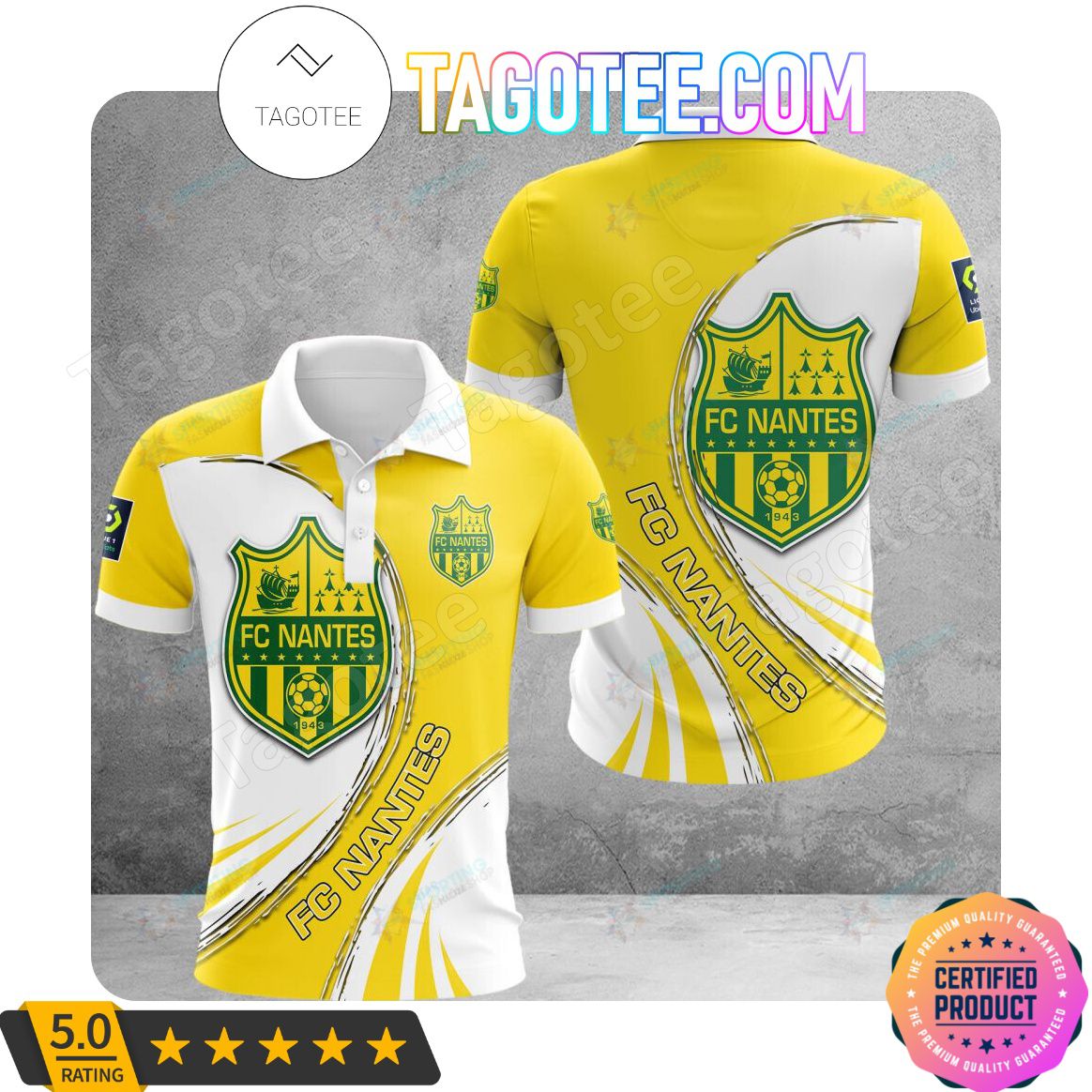 FC Nantes White Yellow Polo Shirt