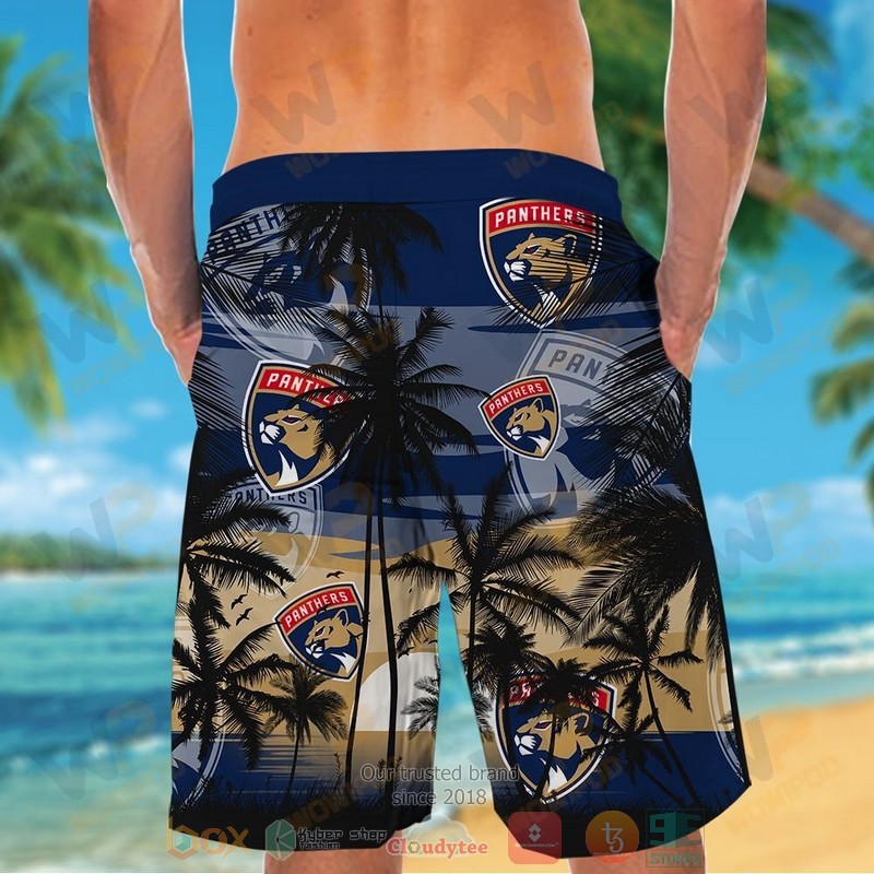 NHL Florida Panthers Coconut Tree Men Beach Shorts NHL Florida Panthers Coconut Tree Men Beach Shorts