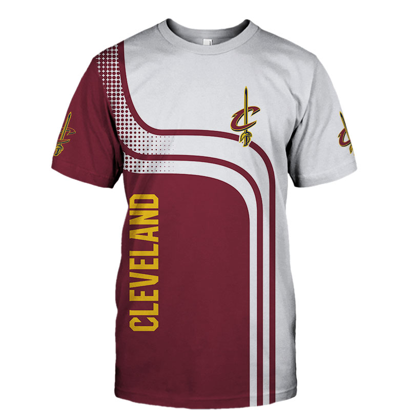 NBA Cleveland Cavaliers Wine White Curves T-Shirt