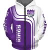 NBA Sacramento Kings White Purple Curves Zip Up Hoodie