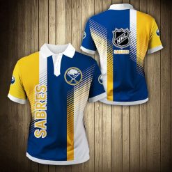 NHL Buffalo Sabres Blue Gold Cool Design Polo Shirt