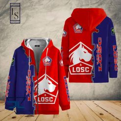 LOSC Lille Blue Red Zip Up Hoodie