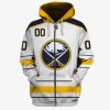 NHL Buffalo Sabres Custom Name Number Concepts Away Jersey Zip Up Hoodie