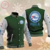 NBA Philadelphia 76ers Green Gray Baseball Jacket