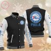 NBA Philadelphia 76ers Black White Baseball Jacket