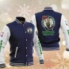 NBA Boston Celtics Navy Blue White Baseball Jacket