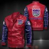 NBA Sacramento Kings Red Navy Blue Logo Love Leather Bomber Jacket