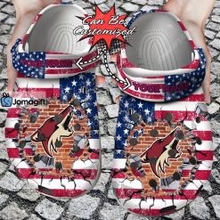 NHL Arizona Coyotes American Flag Custom Name Crocs