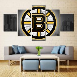 NHL Boston Bruins Bear Logo 5 Panel Canvas