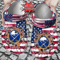 NHL Buffalo Sabres American Flag Custom Name Crocs