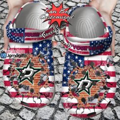 NHL Dallas Stars American Flag Custom Name Crocs