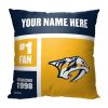 NHL Nashville Predators Colorblock Custom Name Square Pillow Case