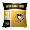 NHL Pittsburgh Penguins Colorblock Custom Name Square Pillow Case
