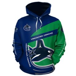NHL Vancouver Canucks Blue Green Pullover Hoodie V5