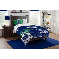 NHL Vancouver Canucks Blue Green Hexagon Bedding Set