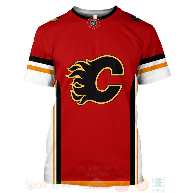 NHL Calgary Flames Red Jersey T-Shirt NHL Calgary Flames Red Jersey T-Shirt