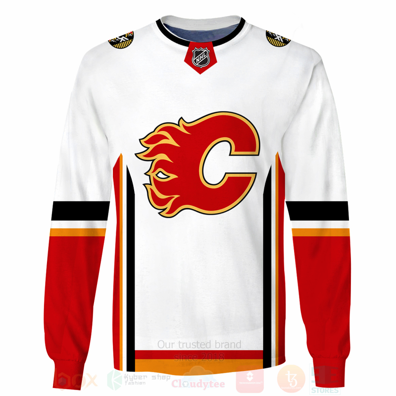 NHL Calgary Flames White Jersey Sweatshirt NHL Calgary Flames White Jersey Sweatshirt