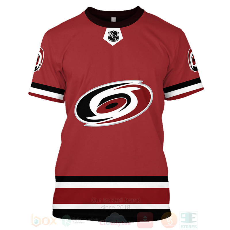 NHL Carolina Hurricanes Custom Name Number Vintage Home Jersey T-Shirt