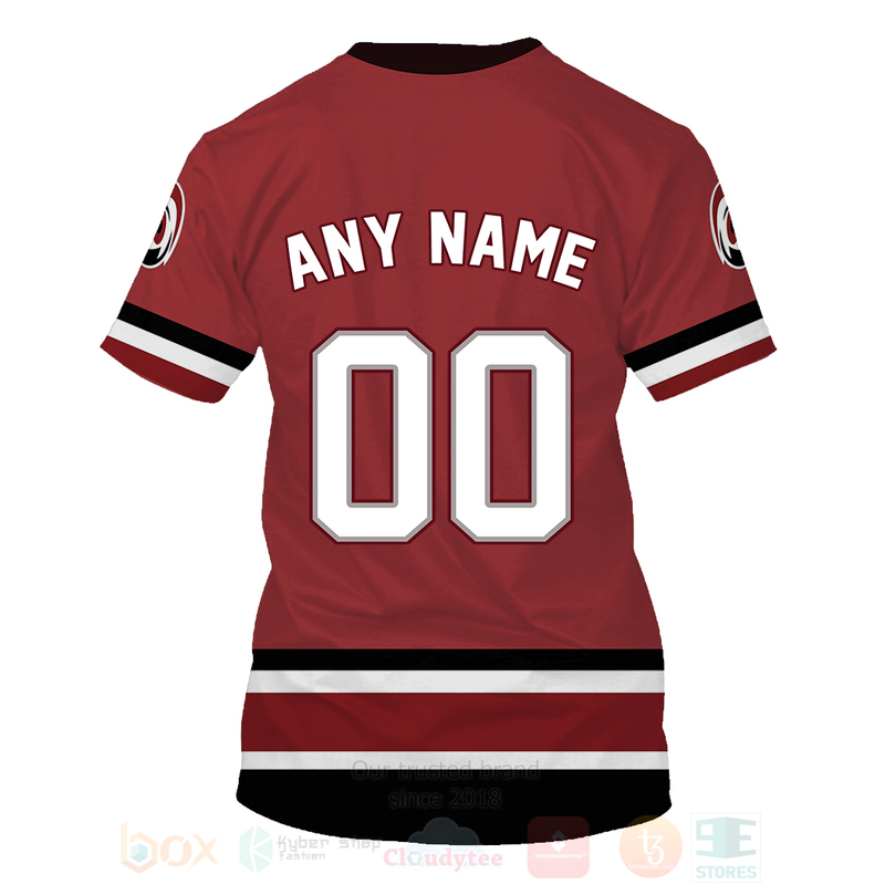 NHL Carolina Hurricanes Custom Name Number Vintage Home Jersey T-Shirt