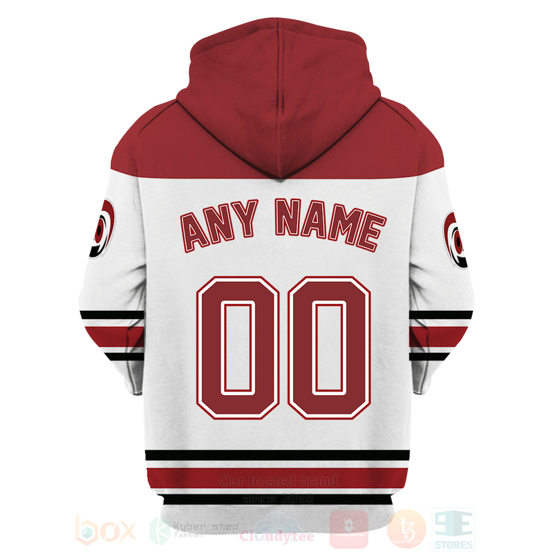 NHL Carolina Hurricanes Custom Name Retro Away Jersey Zip Up Hoodie NHL Carolina Hurricanes Custom Name Retro Away Jersey Zip Up Hoodie