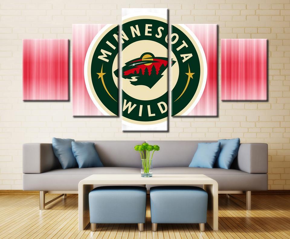 NHL Minnesota Wild Red White 5 Panel Canvas NHL Minnesota Wild Red White 5 Panel Canvas