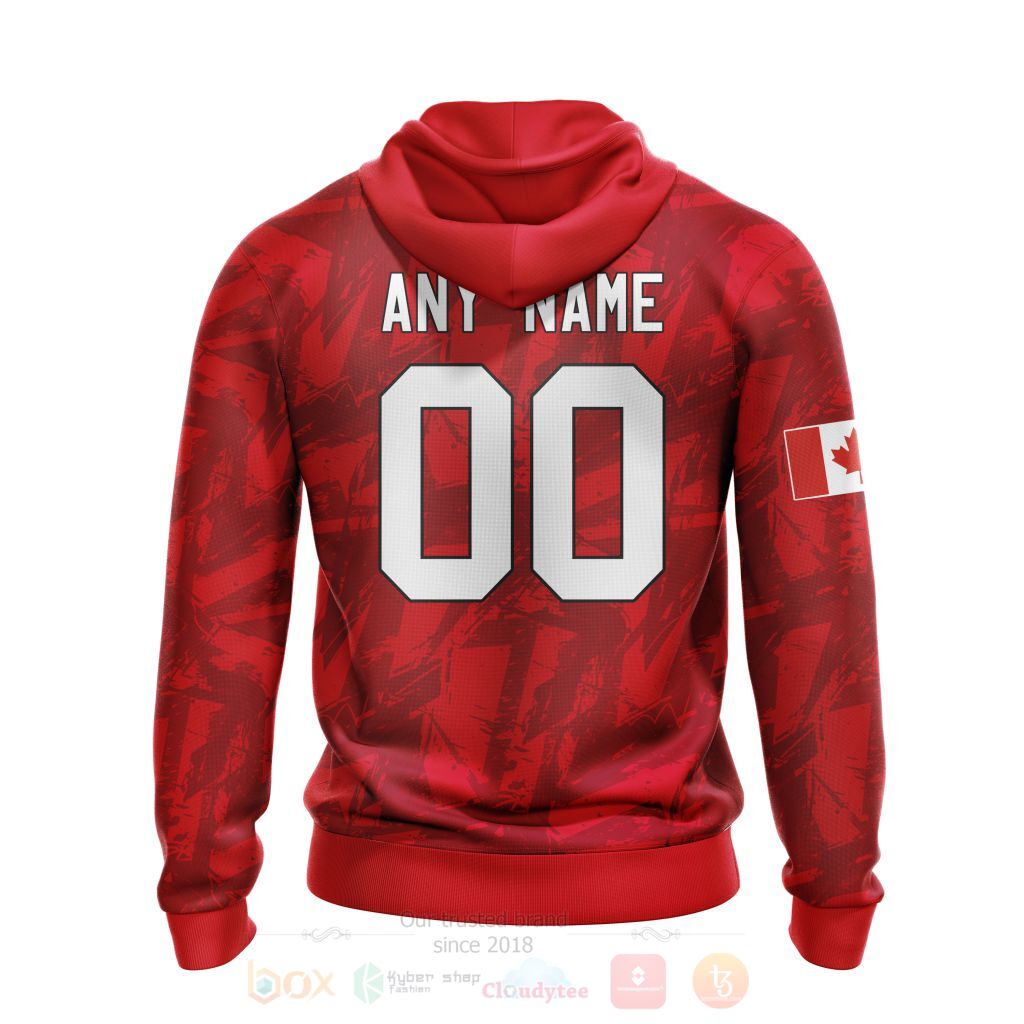 NHL Montreal Canadiens Custom Name Number Red Logo Canada Flag Scratch Zip Up Hoodie