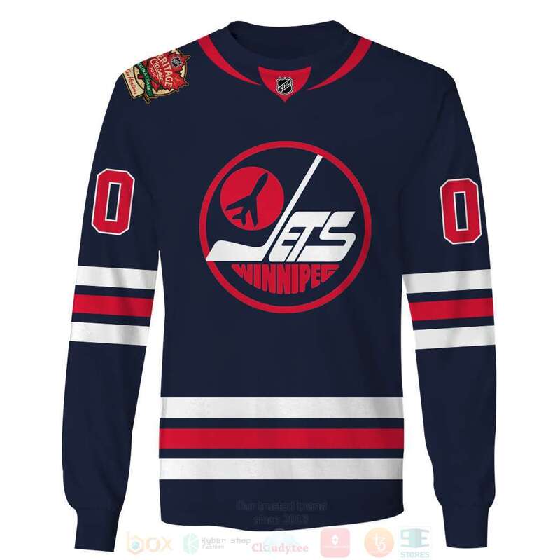 NHL Winnipeg Jets Custom Name Number Alternate Jersey Sweatshirt NHL Winnipeg Jets Custom Name Number Alternate Jersey Sweatshirt