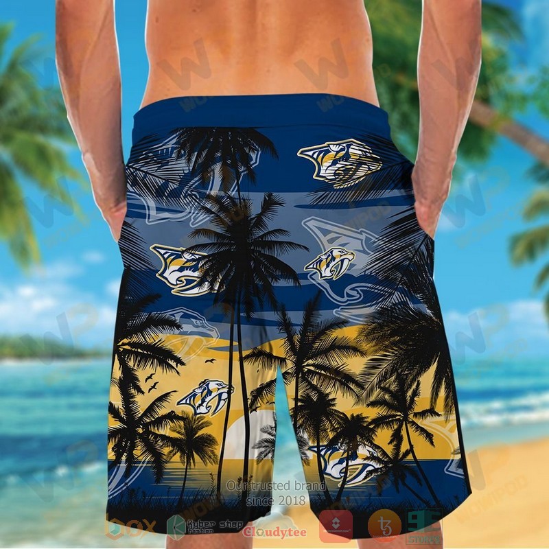 NHL Nashville Predators Coconut Tree Men Beach Shorts NHL Nashville Predators Coconut Tree Men Beach Shorts