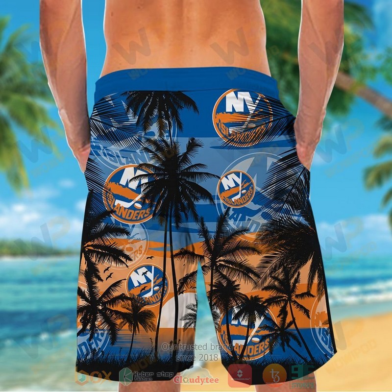 NHL New York Islanders Coconut Tree Men Beach Shorts