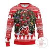 NHL Carolina Hurricanes Red White Gifts Tree Ugly Christmas Sweater