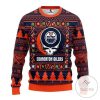 NHL Edmonton Oilers Navy Blue Orange Skull Ugly Christmas Sweater